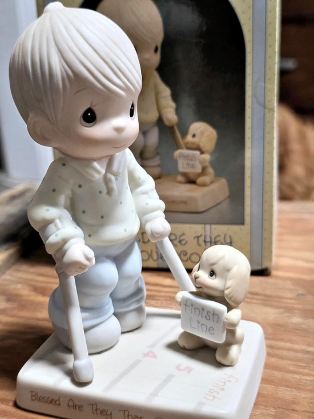 Precious Moments Blessed Are They That Overcome Figurine White & Blue
